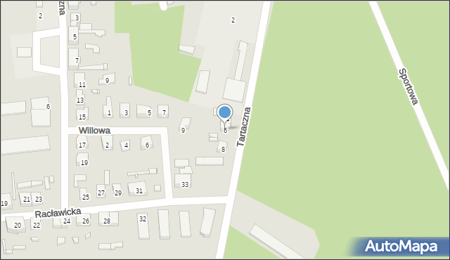 Dębno, Tartaczna, 6, mapa Dębno