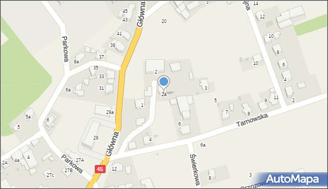 Długomiłowice, Tarnowska, 2a, mapa Długomiłowice