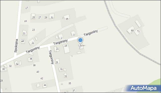 Dzięgielów, Targoniny, 17, mapa Dzięgielów