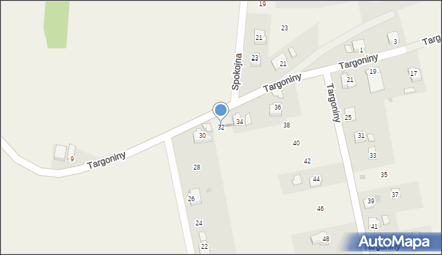 Dzięgielów, Targoniny, 32, mapa Dzięgielów