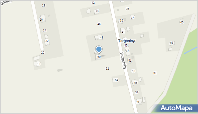 Dzięgielów, Targoniny, 50, mapa Dzięgielów