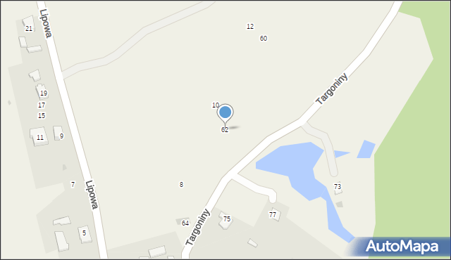 Dzięgielów, Targoniny, 62, mapa Dzięgielów