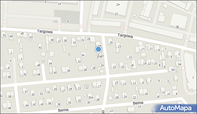 Garwolin, Targowa, 27A, mapa Garwolin