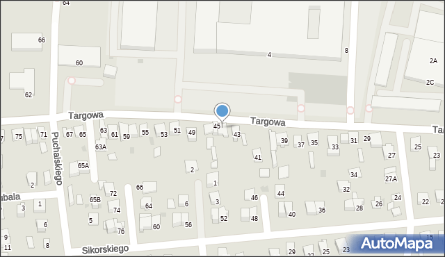 Garwolin, Targowa, 45A, mapa Garwolin