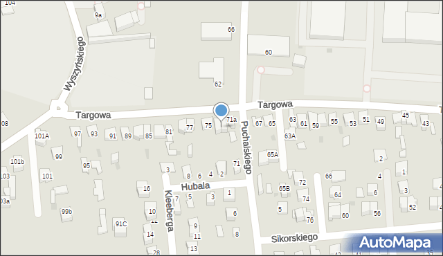 Garwolin, Targowa, 73, mapa Garwolin