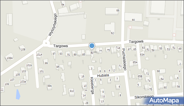 Garwolin, Targowa, 81, mapa Garwolin