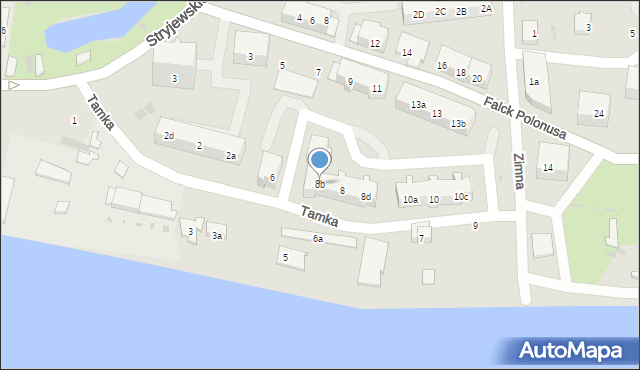 Gdańsk, Tamka, 8b, mapa Gdańska