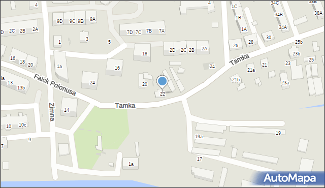 Gdańsk, Tamka, 22, mapa Gdańska