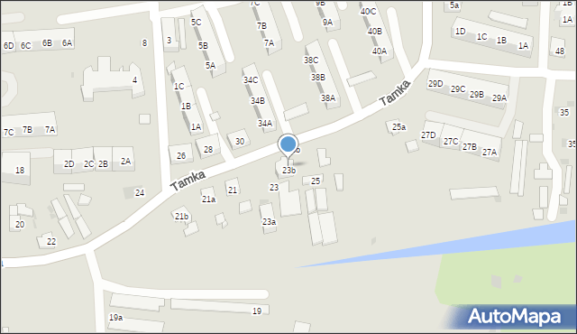 Gdańsk, Tamka, 23c, mapa Gdańska