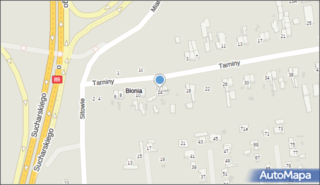 Gdańsk, Tarniny, 14, mapa Gdańska