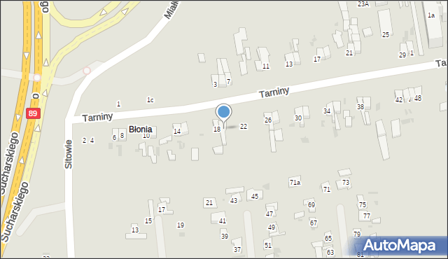 Gdańsk, Tarniny, 20, mapa Gdańska