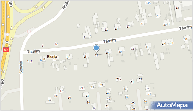 Gdańsk, Tarniny, 22, mapa Gdańska