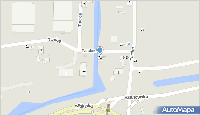 Gdańsk, Tarcice, 7a, mapa Gdańska