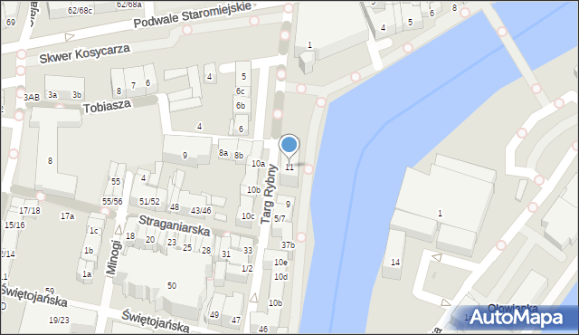 Gdańsk, Targ Rybny, 11, mapa Gdańska