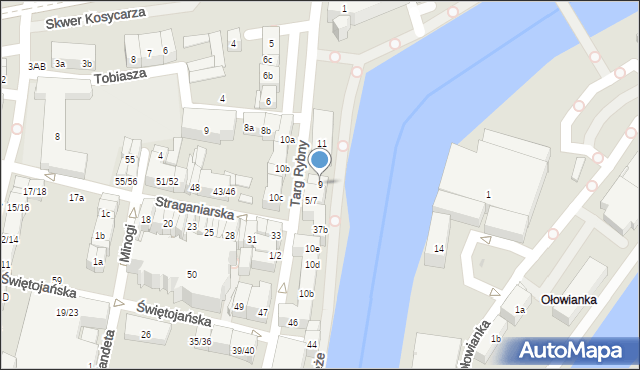 Gdańsk, Targ Rybny, 9, mapa Gdańska