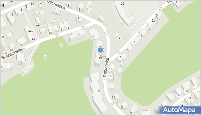 Gdynia, Tatrzańska, 6a, mapa Gdyni