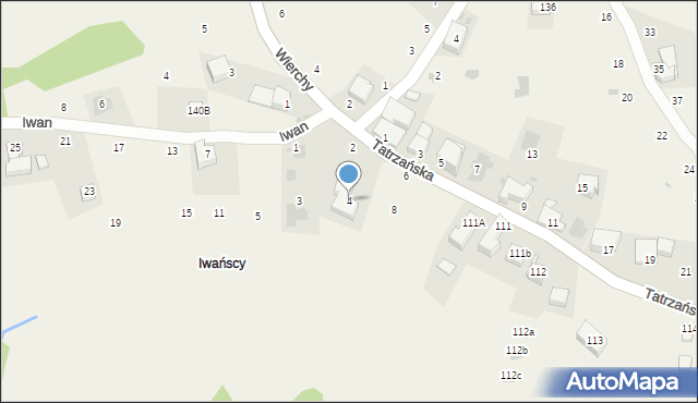 Gliczarów Górny, Tatrzańska, 4, mapa Gliczarów Górny