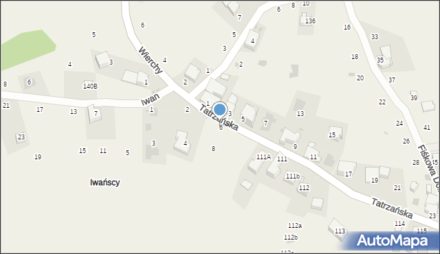 Gliczarów Górny, Tatrzańska, 6, mapa Gliczarów Górny