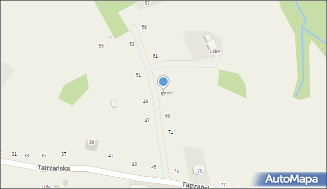 Gliczarów Górny, Tatrzańska, 67, mapa Gliczarów Górny