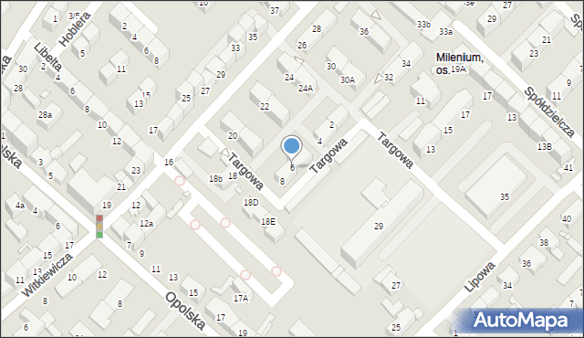 Gliwice, Targowa, 6, mapa Gliwic