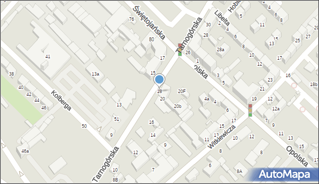 Gliwice, Tarnogórska, 18, mapa Gliwic