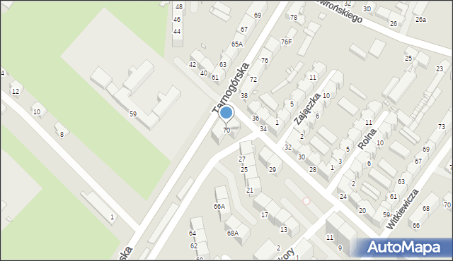 Gliwice, Tarnogórska, 70, mapa Gliwic