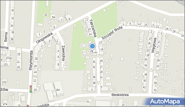 Gliwice, Tatrzańska, 26, mapa Gliwic