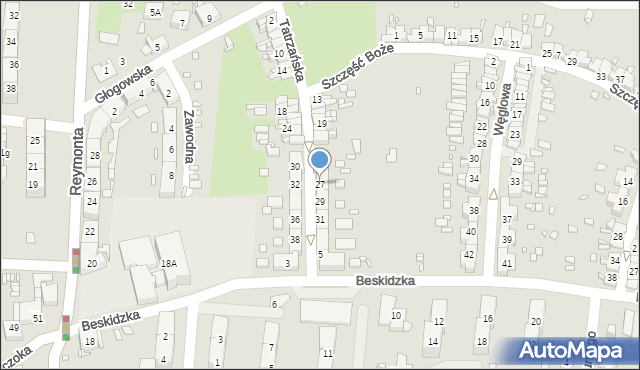 Gliwice, Tatrzańska, 27, mapa Gliwic