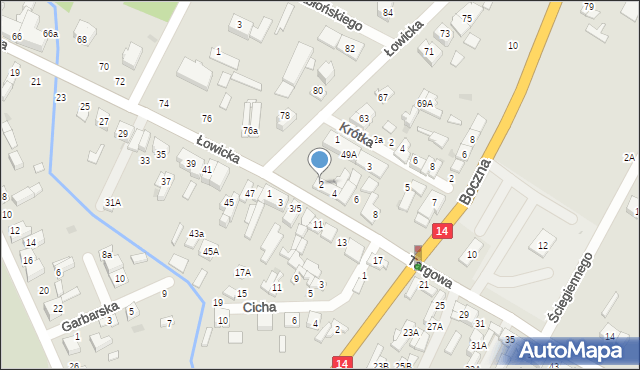 Głowno, Targowa, 2, mapa Głowno