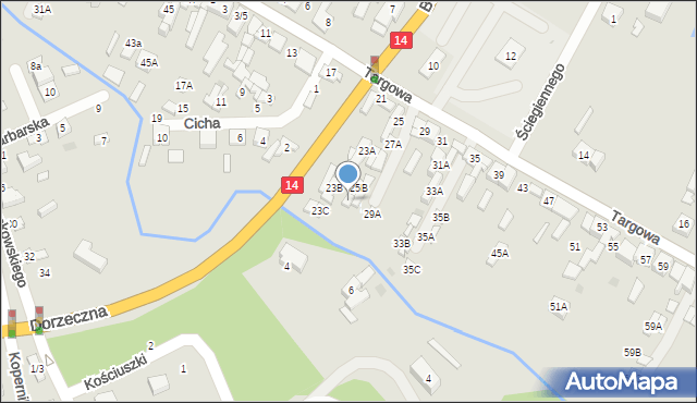 Głowno, Targowa, 25C, mapa Głowno