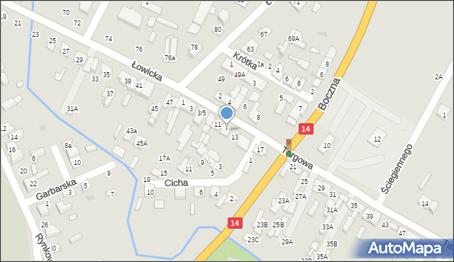Głowno, Targowa, 9, mapa Głowno