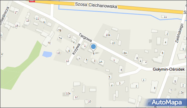 Gołymin-Ośrodek, Targowa, 5, mapa Gołymin-Ośrodek