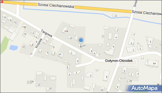 Gołymin-Ośrodek, Targowa, 8A, mapa Gołymin-Ośrodek