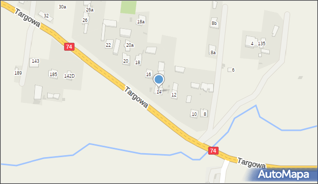 Górno, Targowa, 14, mapa Górno