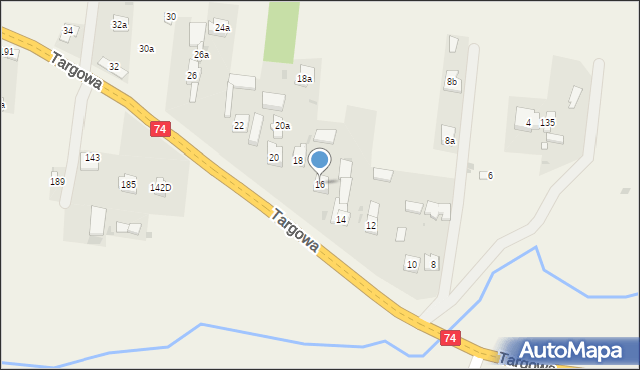 Górno, Targowa, 16, mapa Górno