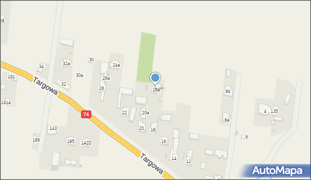 Górno, Targowa, 18a, mapa Górno