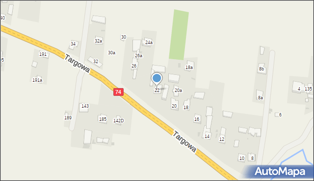 Górno, Targowa, 22, mapa Górno