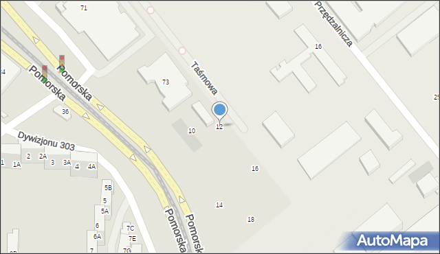 Gorzów Wielkopolski, Taśmowa, 12, mapa Gorzów Wielkopolski