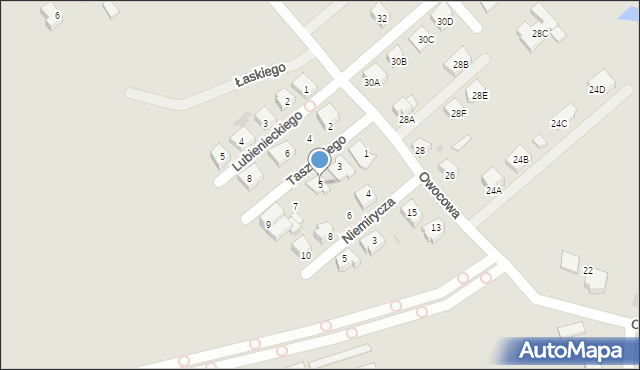 Gorzów Wielkopolski, Taszyckiego Achacego, 5, mapa Gorzów Wielkopolski