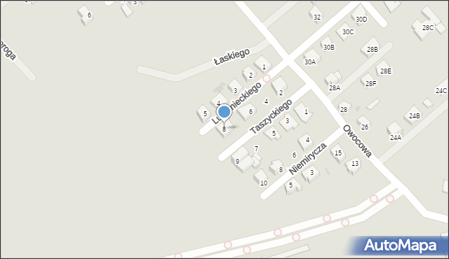 Gorzów Wielkopolski, Taszyckiego Achacego, 8, mapa Gorzów Wielkopolski