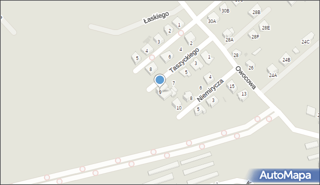 Gorzów Wielkopolski, Taszyckiego Achacego, 9, mapa Gorzów Wielkopolski