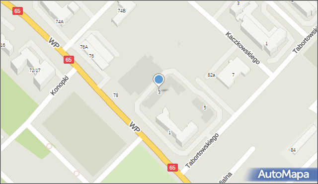 Grajewo, Tabortowskiego-Bruzdy Jana, mjr., 3, mapa Grajewo