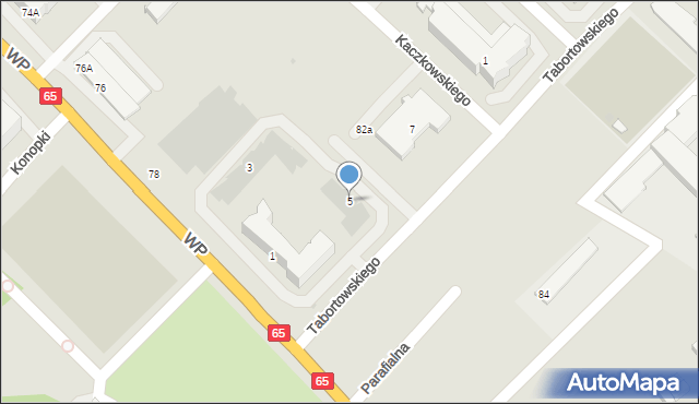 Grajewo, Tabortowskiego-Bruzdy Jana, mjr., 5, mapa Grajewo