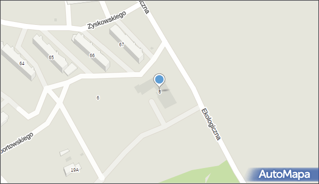 Grajewo, Tabortowskiego-Bruzdy Jana, mjr., 8, mapa Grajewo