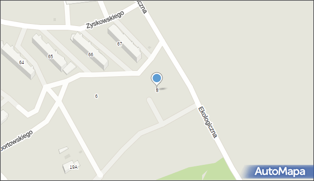Grajewo, Tabortowskiego Jana, mjr., 8, mapa Grajewo