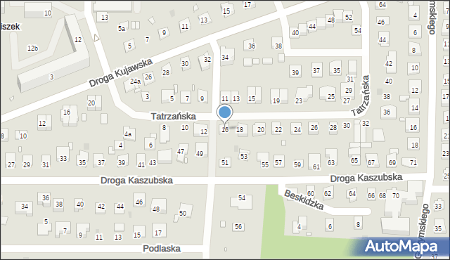 Grudziądz, Tatrzańska, 16, mapa Grudziądza