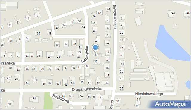 Grudziądz, Tatrzańska, 38, mapa Grudziądza