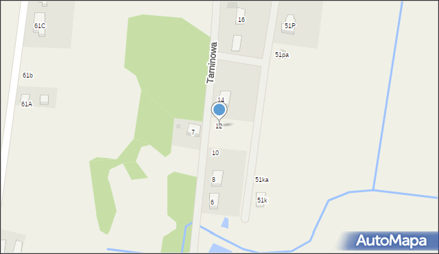 Grzymalin, Tarninowa, 12, mapa Grzymalin