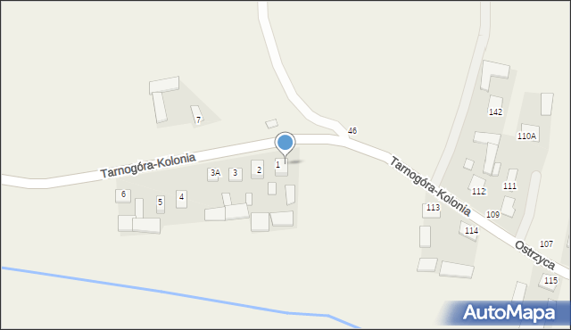 Izbica, Tarnogóra-Kolonia, 1A, mapa Izbica