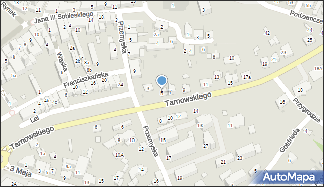Jarosław, Tarnowskiego Jana, hetm., 5, mapa Jarosławia